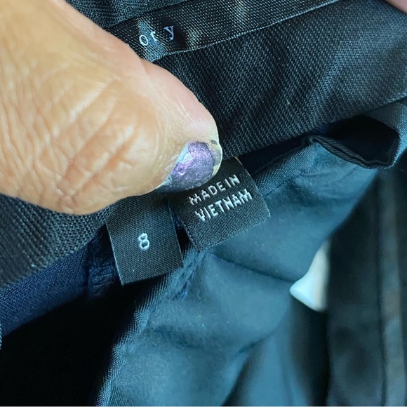 THEORY Navy Blue Virgin Wool Bermuda Shorts Size 8 - Picture 7 of 7